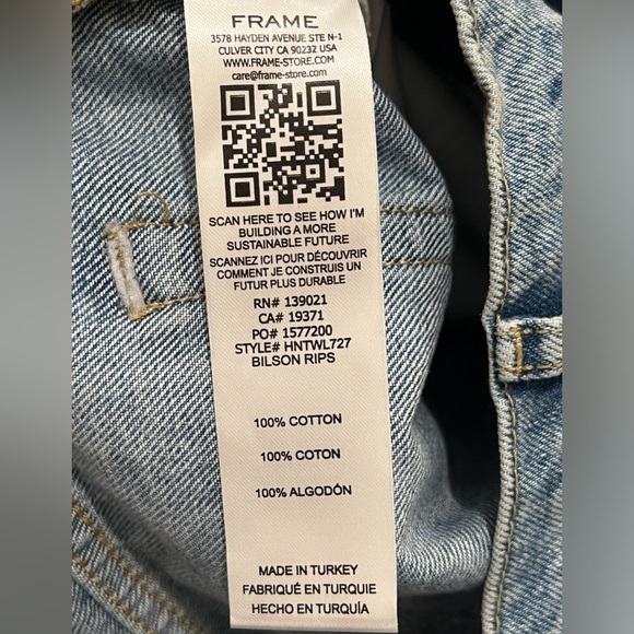 Frame Women’s 30 vintage super high rise wide leg jeans 90s distress casual - Picture 8 of 9